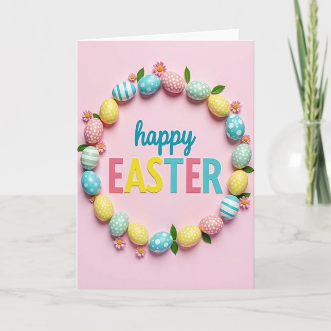 Pastel Polka Dot Springtime Card (Front)