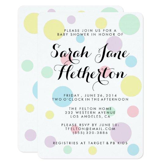 pastel polka dots baby shower invitations zazzle com au
