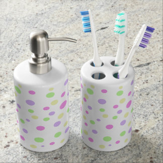 Pastel Polka Dots Bathroom Set