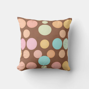 Pastel Polka Dots Chocolate Pattern Cushion