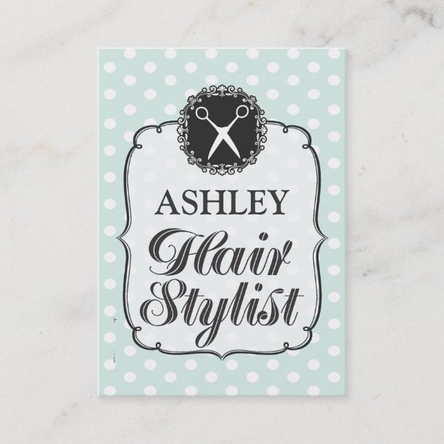 Pastel Polka Dots Hair Stylist Appointment Card (Front)