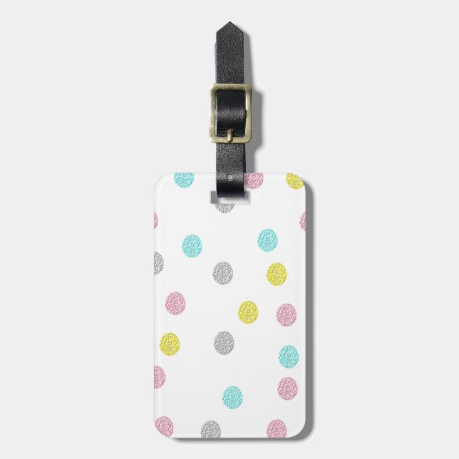Pastel Polka Dots Luggage Tag (Front Vertical)