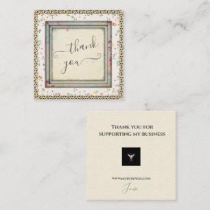 Pastel Polka Dots Name Business Website Thank You Square Business Card