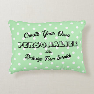 Pastel Polkadots Pattern - Green Decorative Cushion