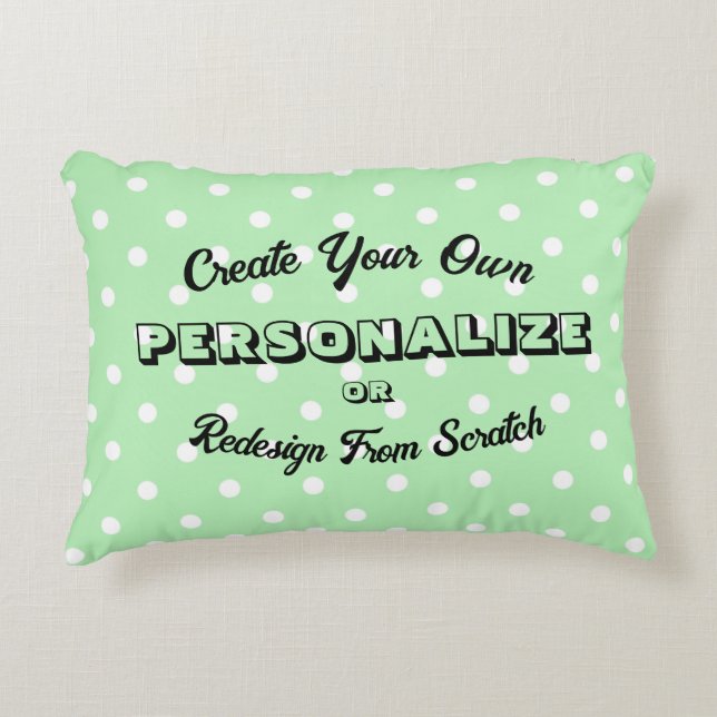 Pastel Polkadots Pattern - Green Decorative Cushion (Front)