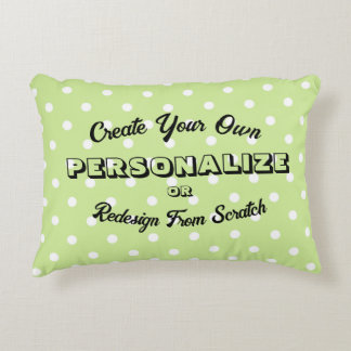 Pastel Polkadots Pattern - Lime Green Decorative Cushion