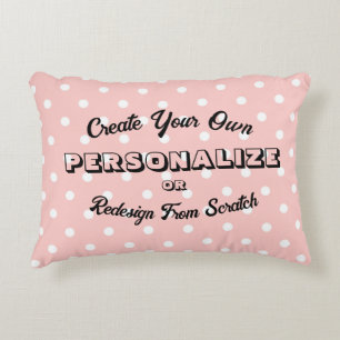 Pastel Polkadots Pattern - Peach Decorative Cushion