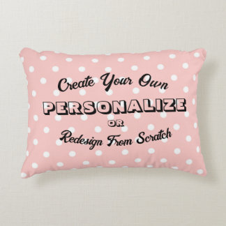 Pastel Polkadots Pattern - Peach Decorative Cushion