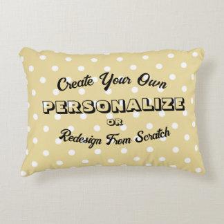 Pastel Polkadots Pattern - Yellow  Decorative Cushion