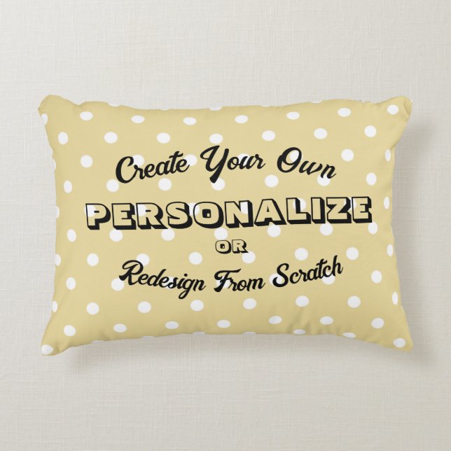 Pastel Polkadots Pattern - Yellow  Decorative Cushion (Front)