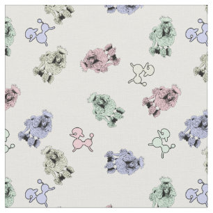 Pastel Poodles Fabric