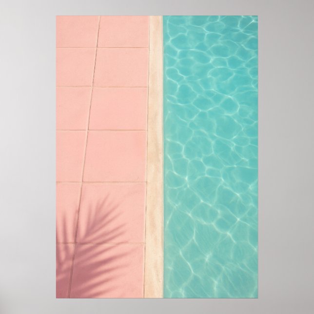 Pastel Poolside Geometry – Minimal Summer Poster (Front)