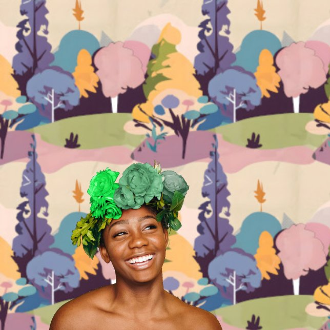 Pastel Pop Art Abstract Garden, Trees Peel & Stick Wallpaper (Creator Uploaded)