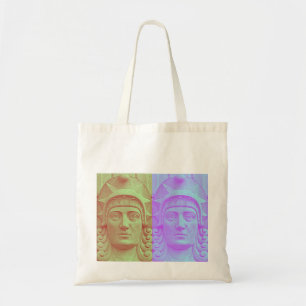 Pastel Pop Art Deco Stone Head Sculpture Tote Bag