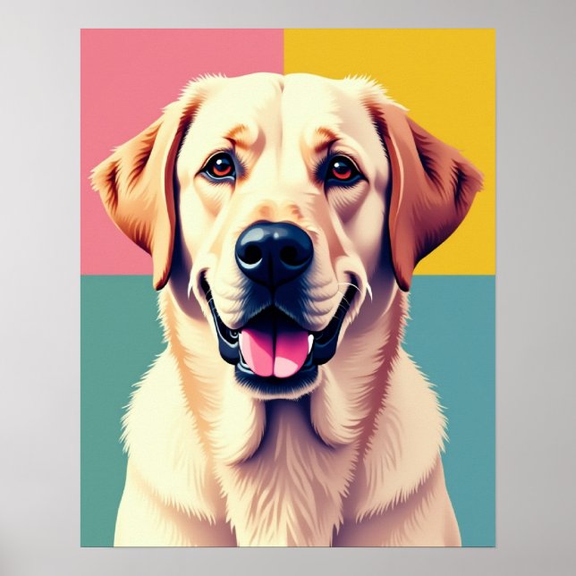 Pastel Pop Art Labrador Retriever Portrait Poster (Front)