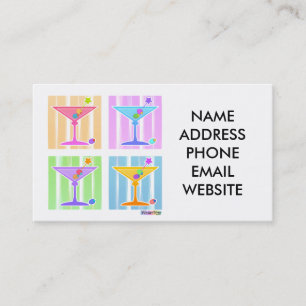 PASTEL POP ART MARTINIS BUSINESS CARD