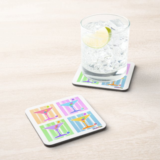 PASTEL POP ART MARTINIS COASTER (Right Side)