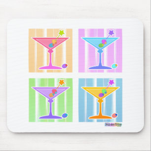 PASTEL POP ART MARTINIS MOUSE PAD