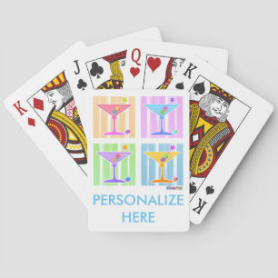 PASTEL POP ART MARTINIS PLAYING CARDS