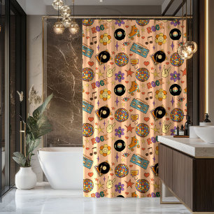 Pastel Pop Curtain Groovy 70s Colorful Accent
