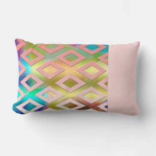 Pastel Pop: Geometric Colour Block Lumbar Cushion