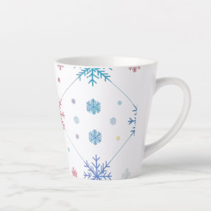Pastel Pop Snowflakes – Modern Holiday Pattern Latte Mug