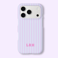 Pastel Pop Stripe Vintage Tiny Initials Monogram