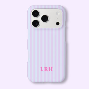 Pastel Pop Stripe Vintage Tiny Initials Monogram