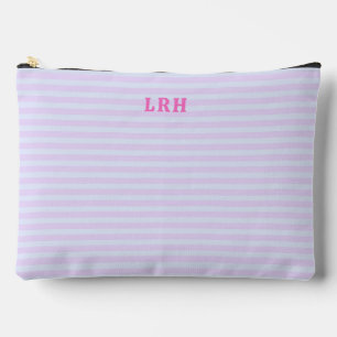 Pastel Pop Stripe Vintage Tiny Initials Monogram Accessory Pouch