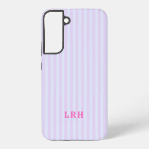Pastel Pop Stripe Vintage Tiny Initials Monogram Samsung Galaxy Case