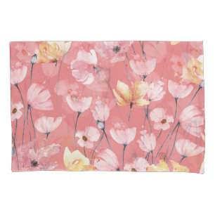 Pastel Poppies: Watercolor Floral Seamless. Pillowcase