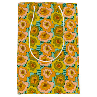 Pastel Poppies Wrapping Paper Bag