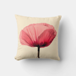 Pastel Poppy Bloom Minimalism Cushion