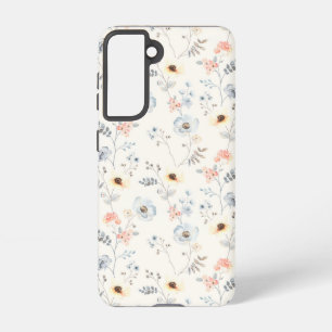 Pastel Poppy Floral Garden Pattern Samsung Galaxy Case