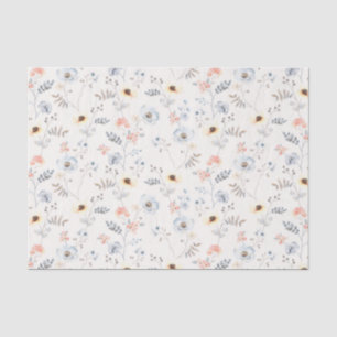 Pastel Poppy Floral Garden Pattern Tissue Paper