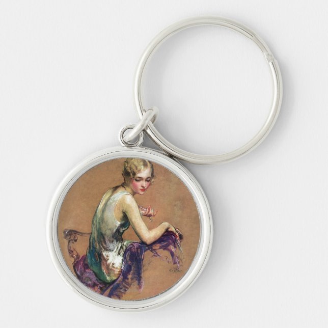 Pastel Portrait Key Ring (Front)