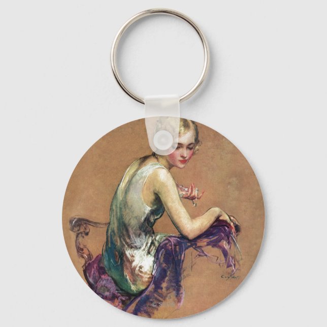 Pastel Portrait Key Ring (Front)