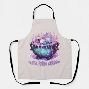Pastel Potion Cauldron with Purple Skull Apron