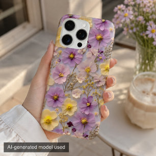 Pastel Pressed Wildflower Cottagecore Pattern iPhone 16 Pro Max Case