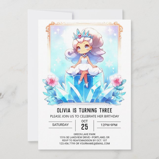 Pastel Princess Birthday Invitation (Front)