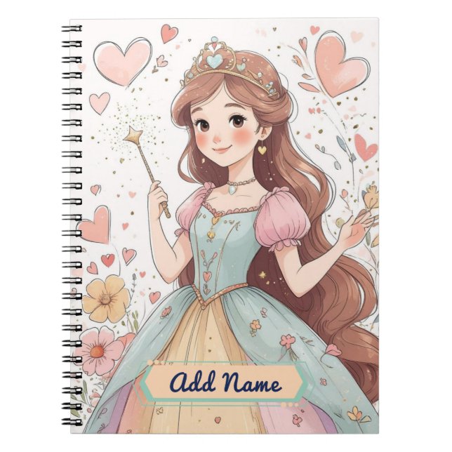 Pastel Princess Personalised Notebook (Front)
