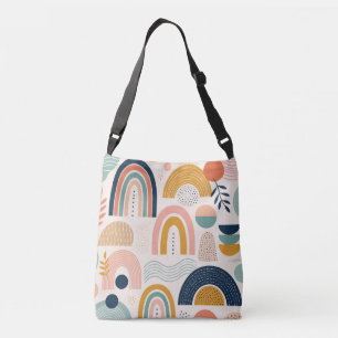 Pastel Prism Arc Abstract Surface Pattern Crossbody Bag