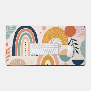 Pastel Prism Arc Abstract Surface Pattern Desk Mat