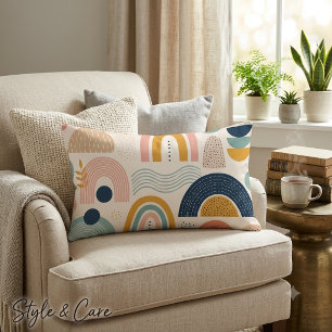 Pastel Prism Arc Abstract Surface Pattern Lumbar Cushion