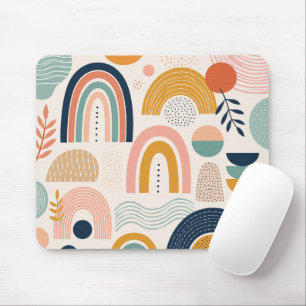 Pastel Prism Arc Abstract Surface Pattern Mouse Pad