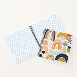 Pastel Prism Arc Abstract Surface Pattern Stylish Notebook