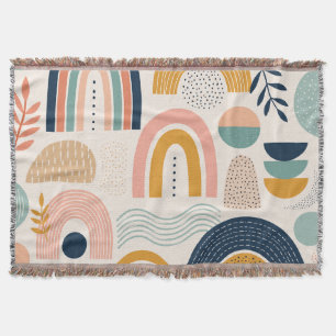 Pastel Prism Arc Abstract Surface Pattern Throw Blanket