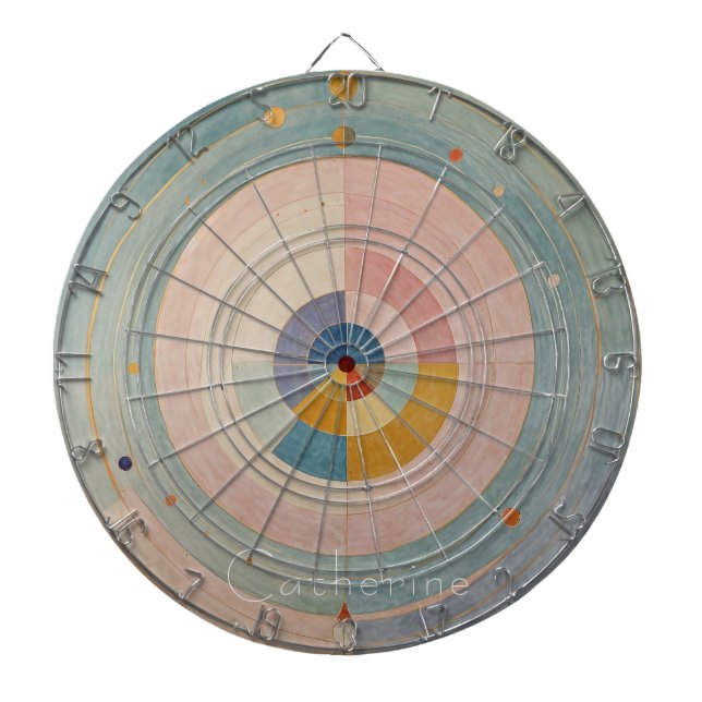 Pastel Prism: Rainbow Color Wheels Dartboard (Front)