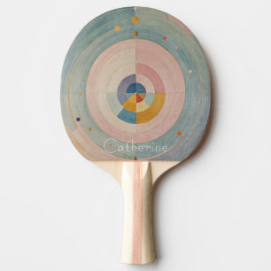 Pastel Prism: Rainbow Color Wheels Ping Pong Paddle