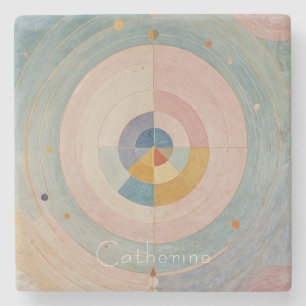 Pastel Prism: Rainbow Color Wheels Stone Coaster